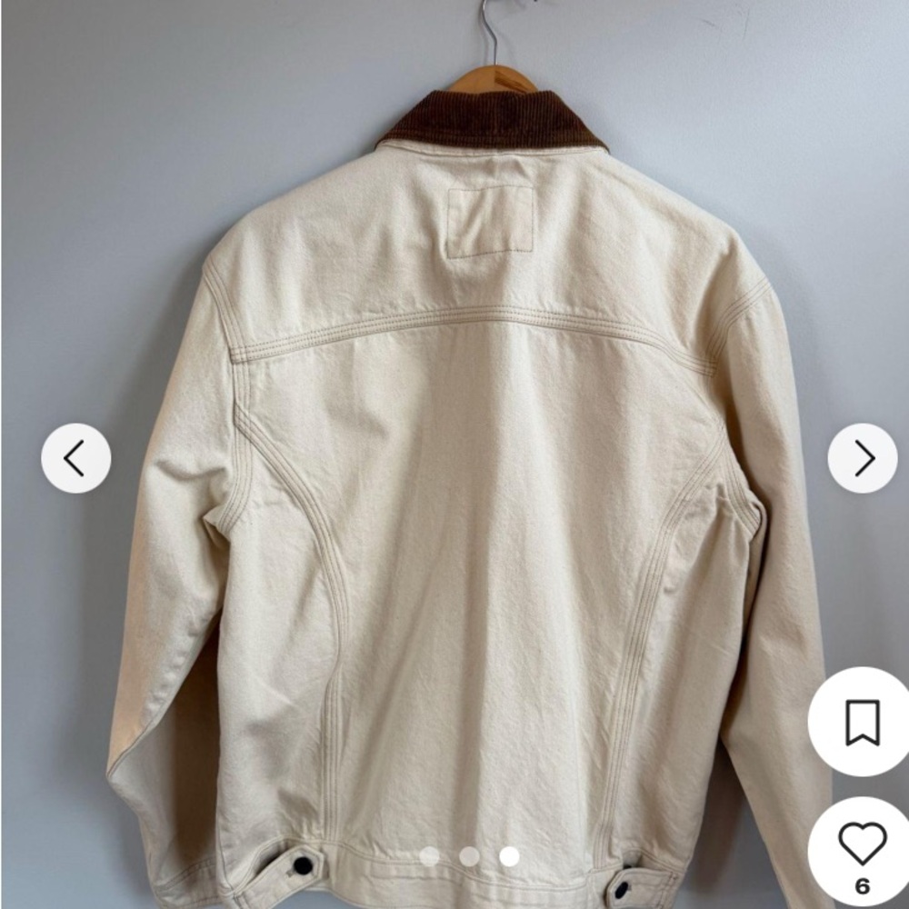 Men’s Banana Republic bomber jacket cream denim - Picture 2 of 4